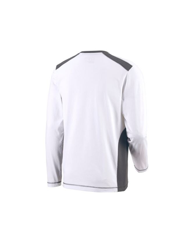 Tričká, pulóvre a košele: Tričko s dlhým rukávom e.s.active cotton + biela/antracitová 3