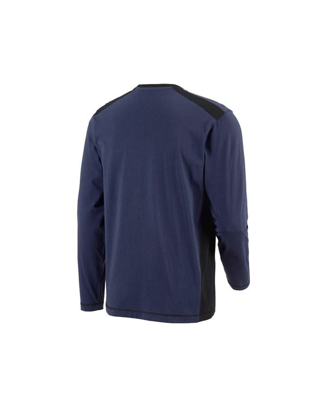 Tričká, pulóvre a košele: Tričko s dlhým rukávom e.s.active cotton + tmavomodrá/čierna 3