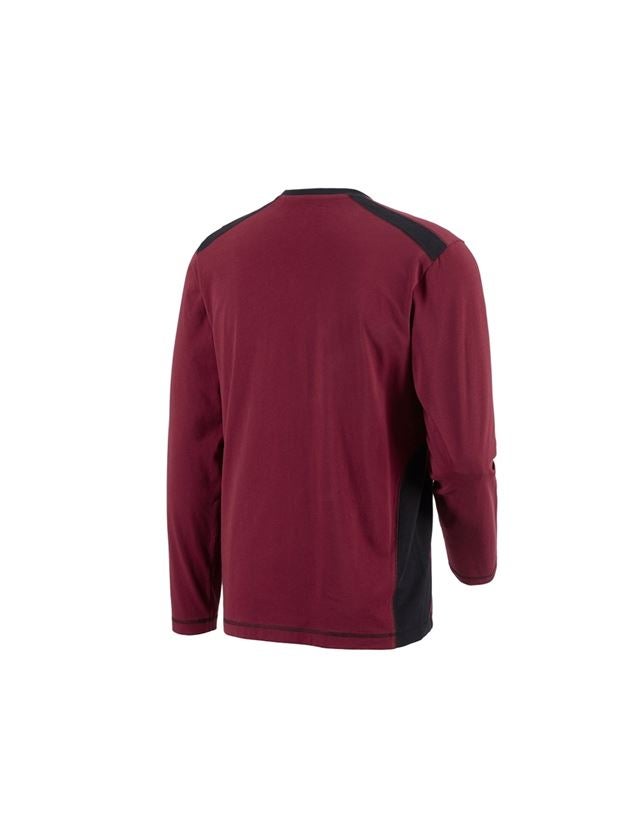 Tričká, pulóvre a košele: Tričko s dlhým rukávom e.s.active cotton + bordová/čierna 1