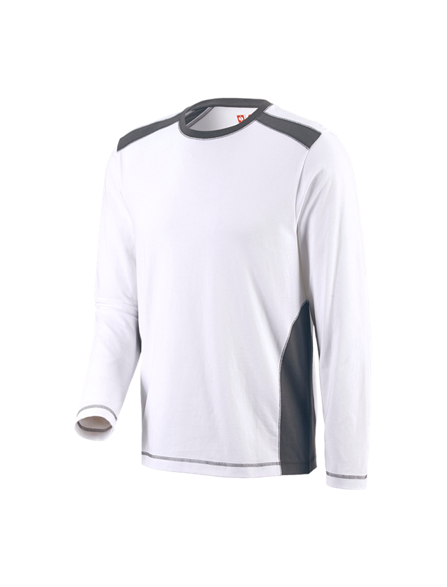 Tričká, pulóvre a košele: Tričko s dlhým rukávom e.s.active cotton + biela/antracitová 2