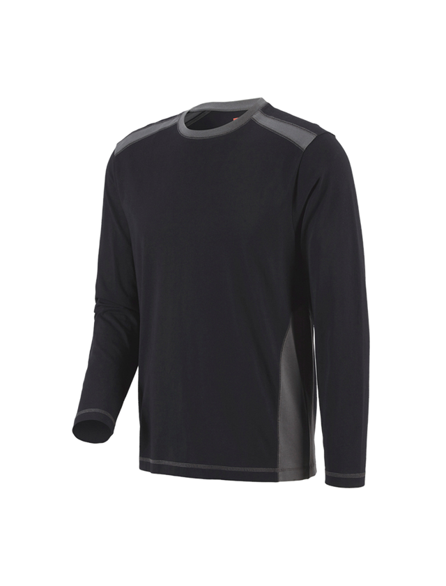 Tričká, pulóvre a košele: Tričko s dlhým rukávom e.s.active cotton + čierna/antracitová 2