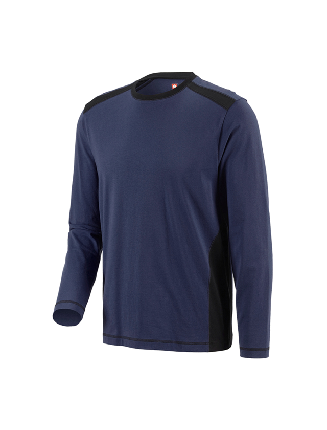 Tričká, pulóvre a košele: Tričko s dlhým rukávom e.s.active cotton + tmavomodrá/čierna 2