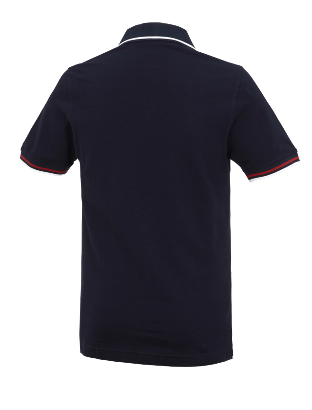 Tričká, pulóvre a košele: Polo tričko e.s. cotton Deluxe Colour + tmavomodrá/červená 3