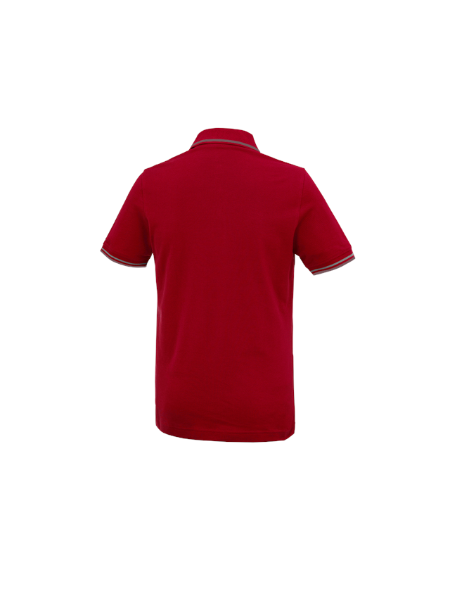 Tričká, pulóvre a košele: Polo tričko e.s. cotton Deluxe Colour + ohnivá červená/hliníková 1