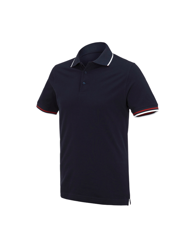 Tričká, pulóvre a košele: Polo tričko e.s. cotton Deluxe Colour + tmavomodrá/červená 2