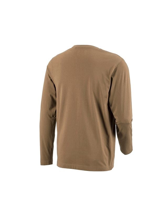 Tričká, pulóvre a košele: Tričko s dlhým rukávom e.s. cotton + kaki 1