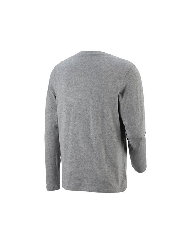 Tričká, pulóvre a košele: Tričko s dlhým rukávom e.s. cotton + sivá melírovaná 2