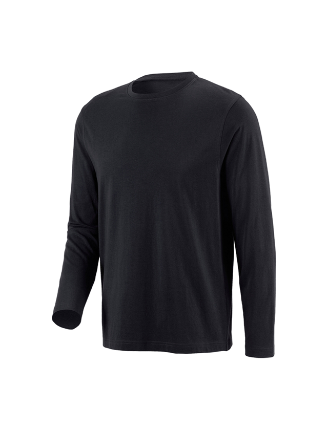 Tričká, pulóvre a košele: Tričko s dlhým rukávom e.s. cotton + čierna