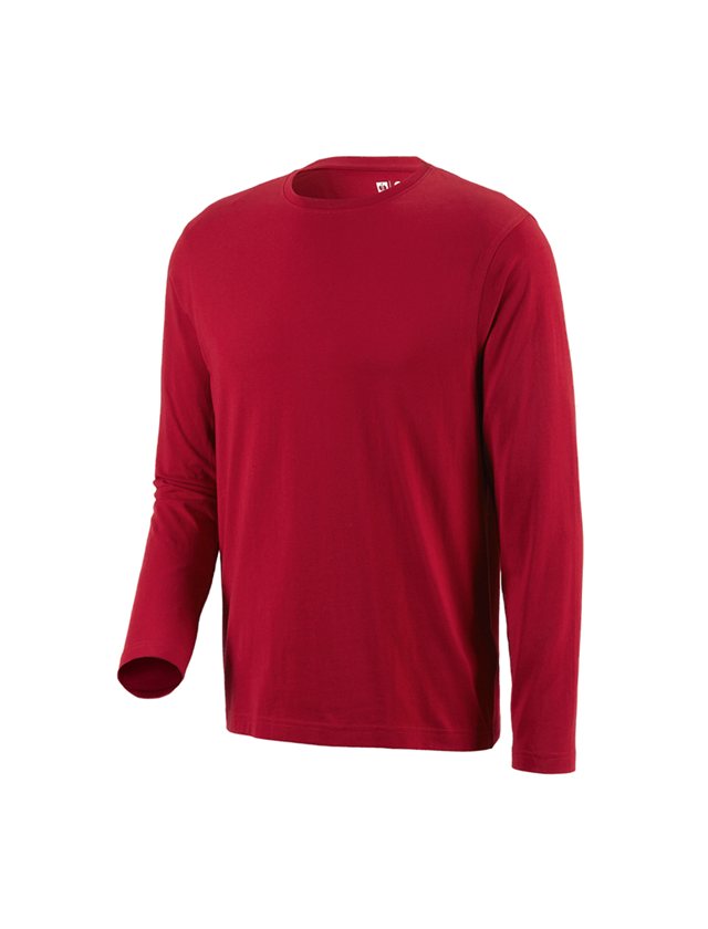 Tričká, pulóvre a košele: Tričko s dlhým rukávom e.s. cotton + červená