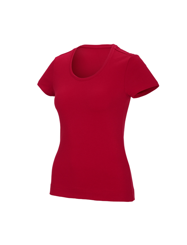 Témy: Funkčné tričko poly cotton e.s., dámske + ohnivá červená