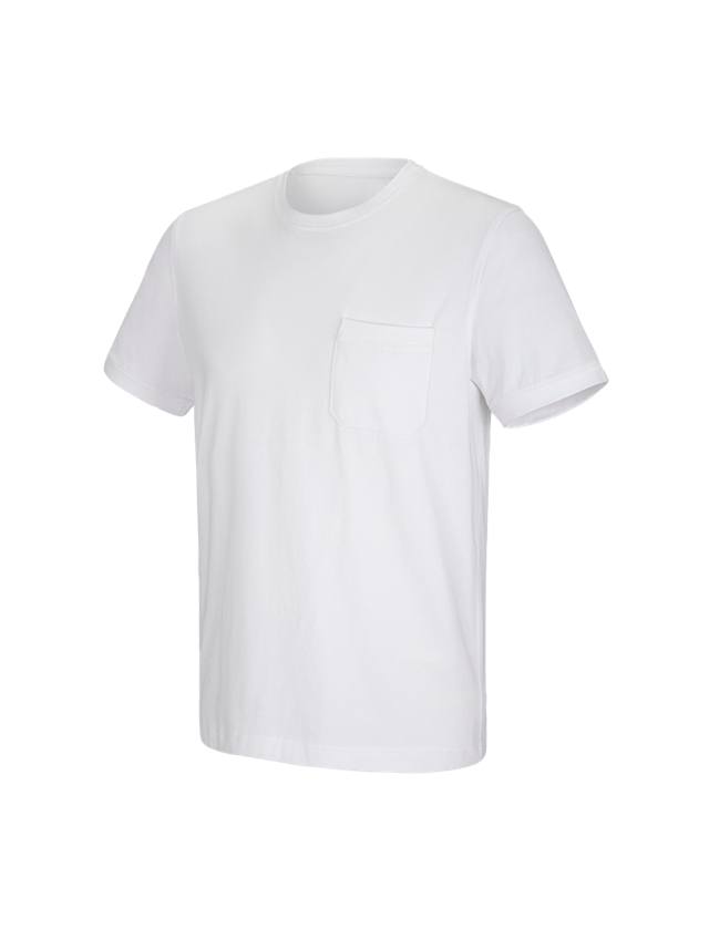Tričká, pulóvre a košele: Tričko e.s. cotton stretch Pocket + biela 2