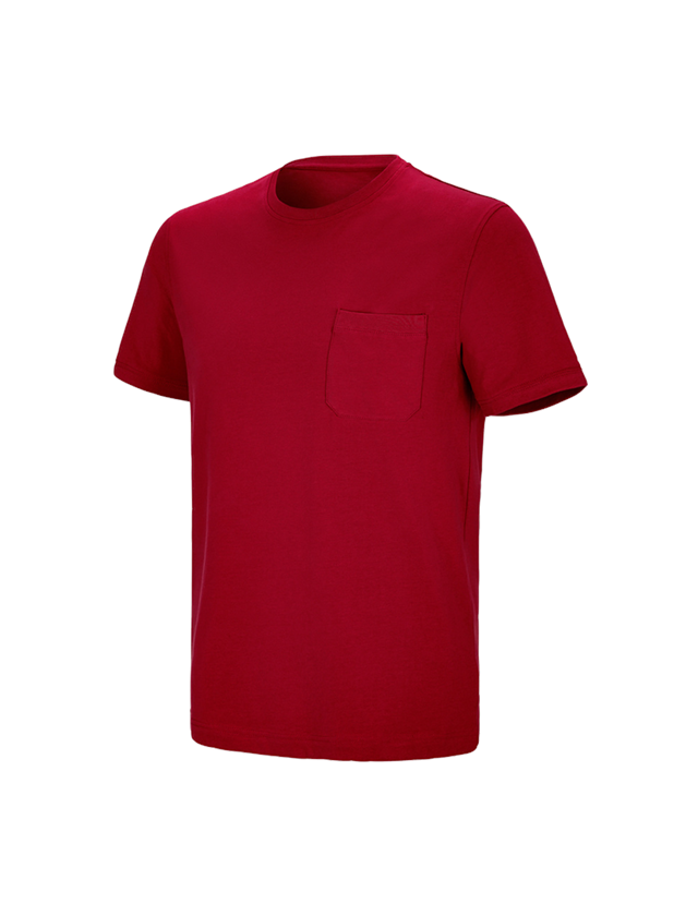 Tričká, pulóvre a košele: Tričko e.s. cotton stretch Pocket + ohnivá červená