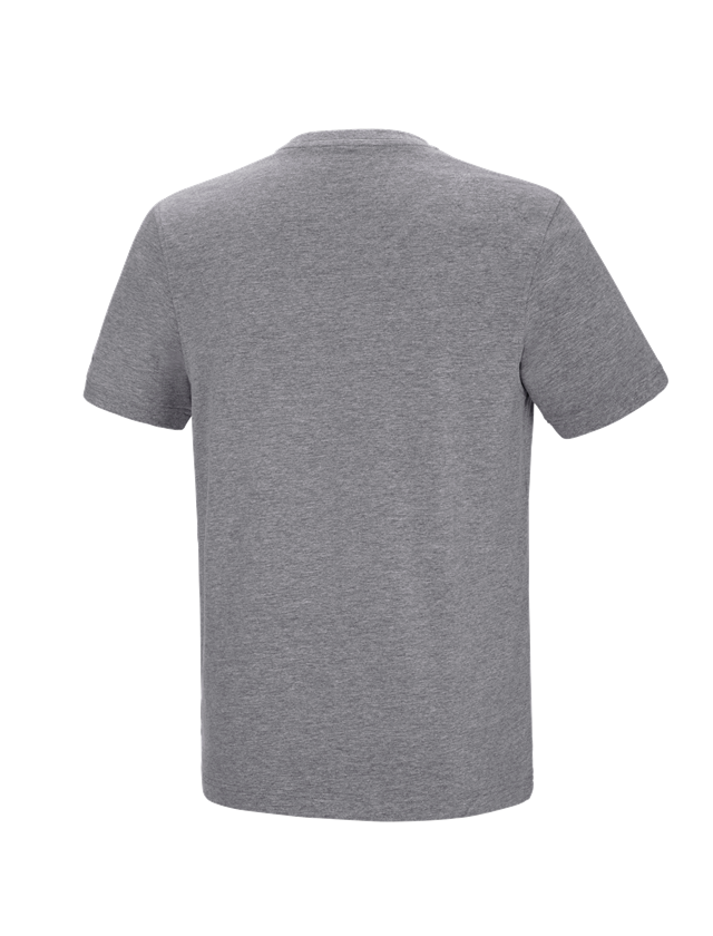Tričká, pulóvre a košele: Tričko e.s. cotton stretch výstrih do V + sivá melírovaná 3