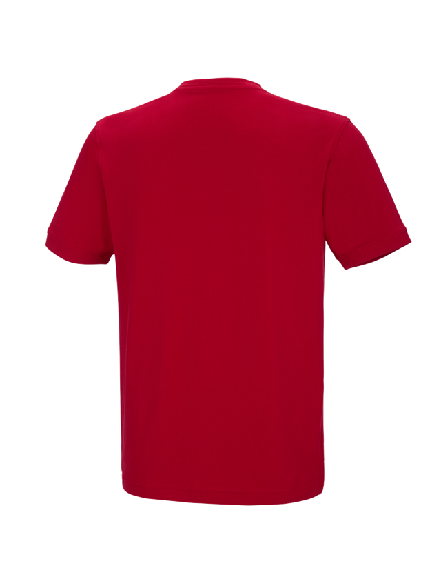 Tričká, pulóvre a košele: Tričko e.s. cotton stretch výstrih do V + ohnivá červená 1