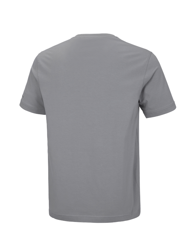 Tričká, pulóvre a košele: Tričko e.s. cotton stretch výstrih do V + platinová 3