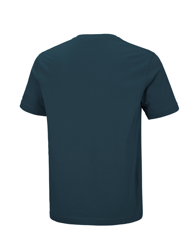Tričká, pulóvre a košele: Tričko e.s. cotton stretch výstrih do V + morská modrá 1