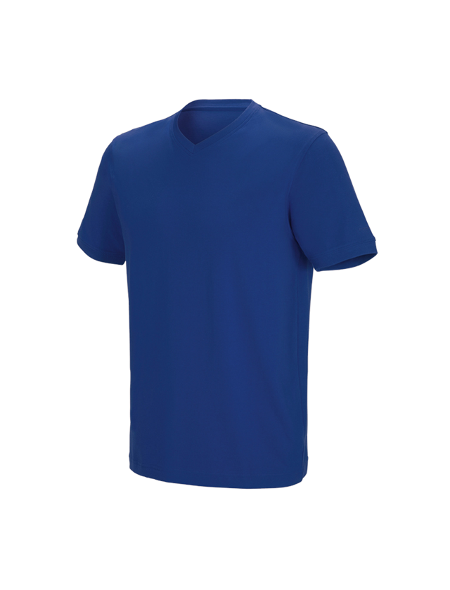Tričká, pulóvre a košele: Tričko e.s. cotton stretch výstrih do V + nevadzovo modrá 2