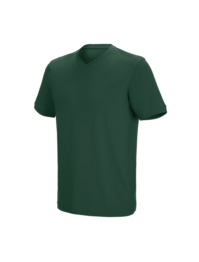 Tričká, pulóvre a košele: Tričko e.s. cotton stretch výstrih do V + zelená