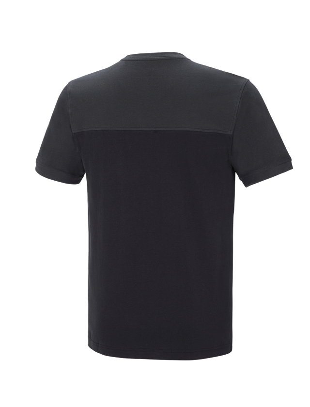Tričká, pulóvre a košele: Tričko e.s. cotton stretch bicolor + čierna/grafitová 3