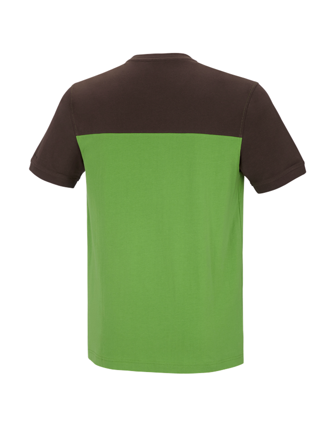 Tričká, pulóvre a košele: Tričko e.s. cotton stretch bicolor + morská zelená/gaštanová 1
