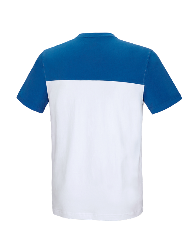 Tričká, pulóvre a košele: Tričko e.s. cotton stretch bicolor + biela/enciánová modrá 3