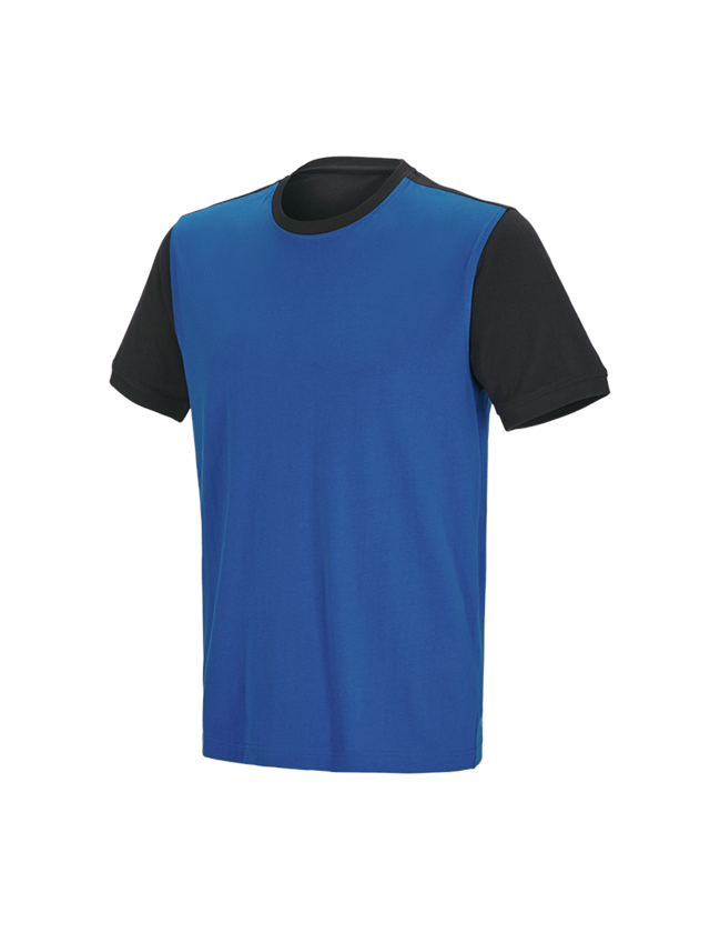 Tričká, pulóvre a košele: Tričko e.s. cotton stretch bicolor + enciánová modrá/grafitová 1