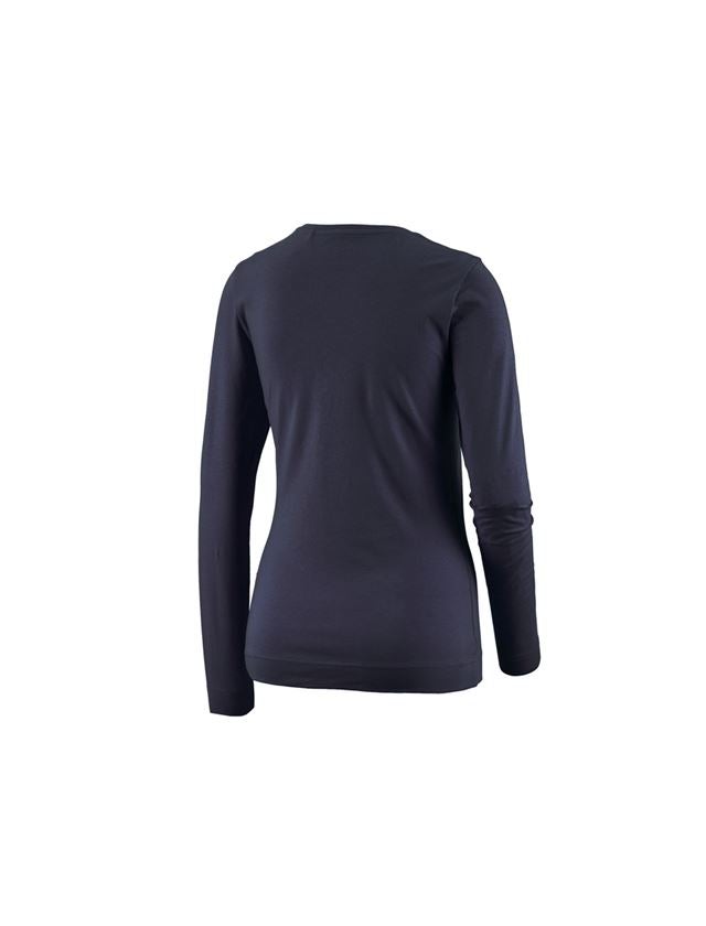 Tričká, pulóvre a košele: Tričko s dlhým rukávom e.s. cotton stretch, dámske + tmavomodrá 1