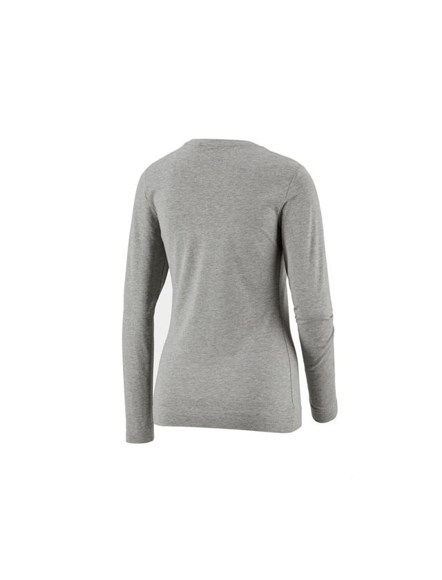 Tričká, pulóvre a košele: Tričko s dlhým rukávom e.s. cotton stretch, dámske + sivá melírovaná 1