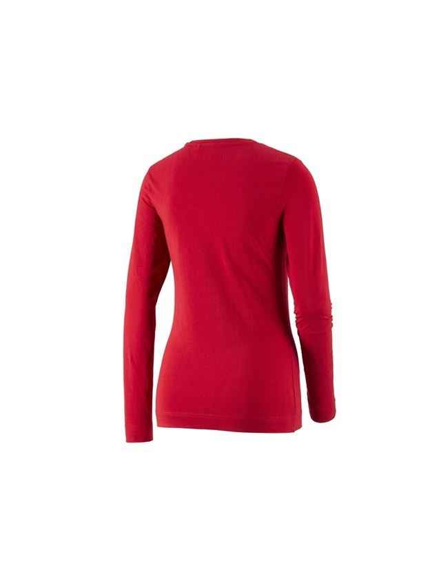 Tričká, pulóvre a košele: Tričko s dlhým rukávom e.s. cotton stretch, dámske + ohnivá červená 1