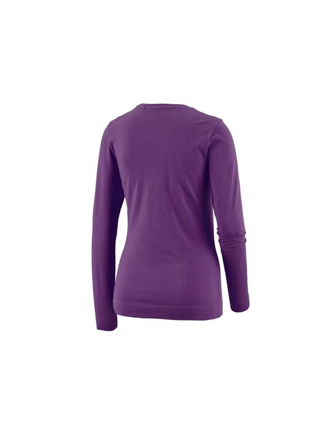 Tričká, pulóvre a košele: Tričko s dlhým rukávom e.s. cotton stretch, dámske + fialová 1