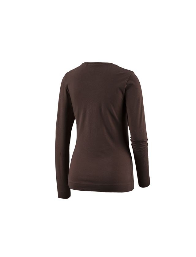 Tričká, pulóvre a košele: Tričko s dlhým rukávom e.s. cotton stretch, dámske + gaštanová 1