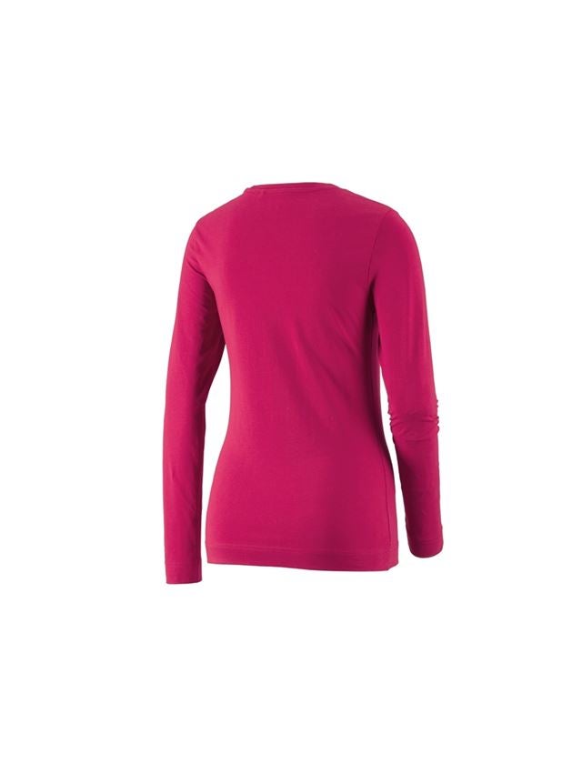 Tričká, pulóvre a košele: Tričko s dlhým rukávom e.s. cotton stretch, dámske + bobuľová 1