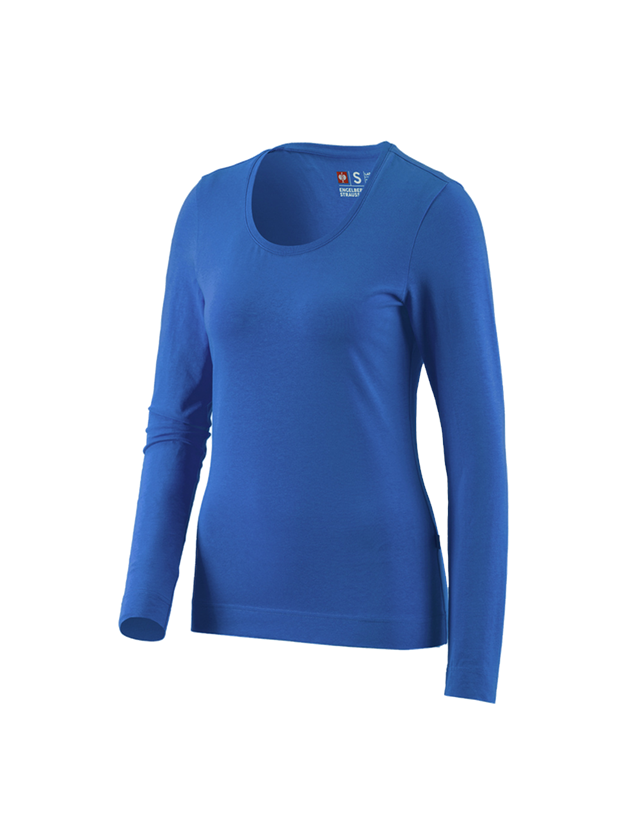 Tričká, pulóvre a košele: Tričko s dlhým rukávom e.s. cotton stretch, dámske + enciánová modrá 2