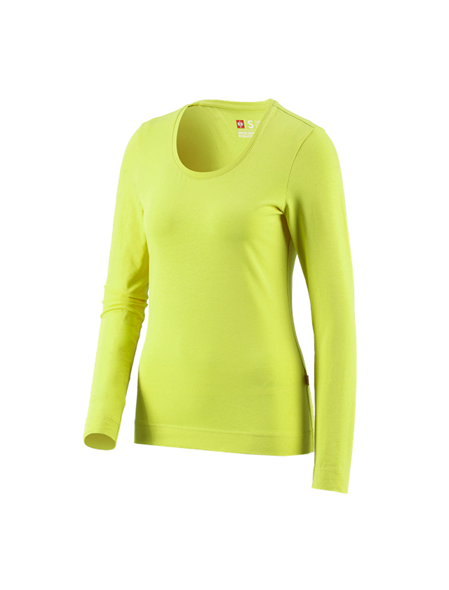 Tričká, pulóvre a košele: Tričko s dlhým rukávom e.s. cotton stretch, dámske + májová zelená