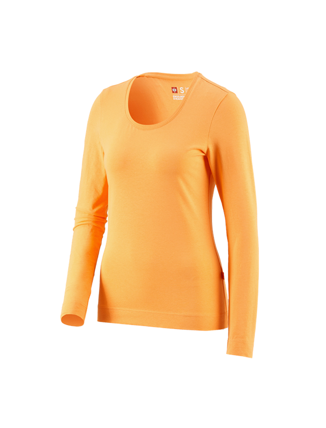 Tričká, pulóvre a košele: Tričko s dlhým rukávom e.s. cotton stretch, dámske + svetlooranžová