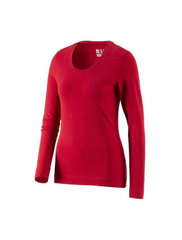 Témy: Tričko s dlhým rukávom e.s. cotton stretch, dámske + ohnivá červená