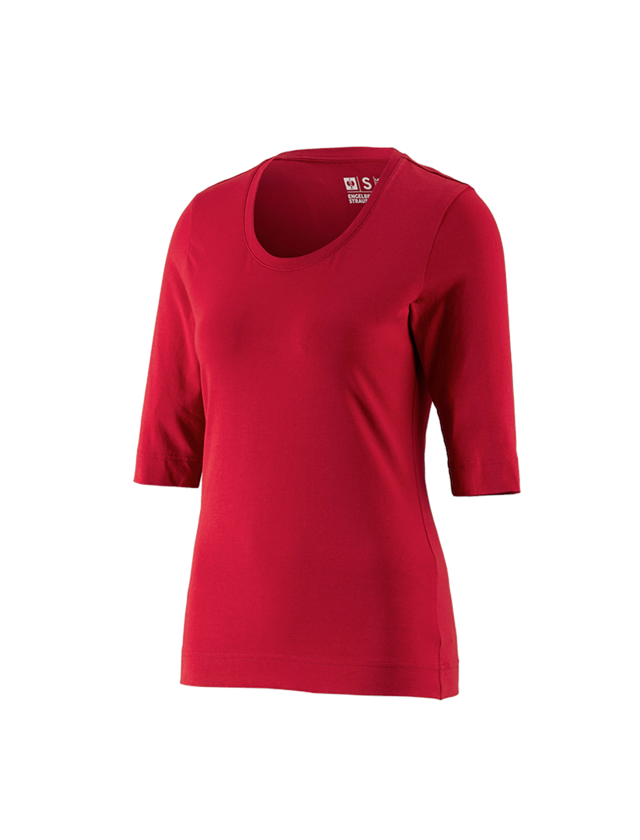 Tričká, pulóvre a košele: Tričko na 3/4 rukáv e.s. cotton stretch, dámske + ohnivá červená