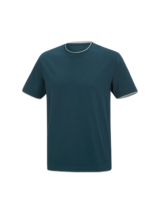 Tričká, pulóvre a košele: Tričko e.s. cotton stretch Layer + morská modrá/platinová