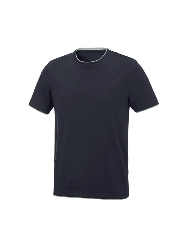 Tričká, pulóvre a košele: Tričko e.s. cotton stretch Layer + tmavomodrá/sivá melírovaná 2