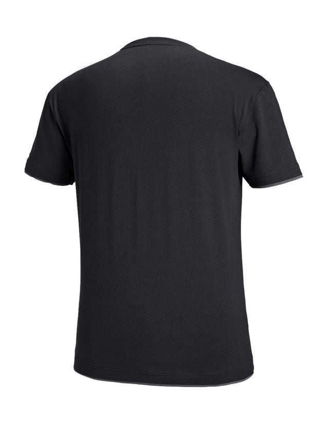 Tričká, pulóvre a košele: Tričko e.s. cotton stretch Layer + čierna/cementová 3