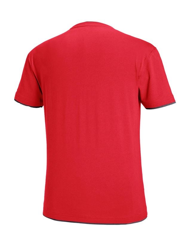 Tričká, pulóvre a košele: Tričko e.s. cotton stretch Layer + ohnivá červená/čierna 3