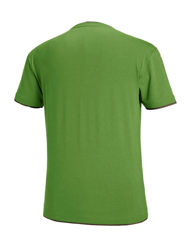 Tričká, pulóvre a košele: Tričko e.s. cotton stretch Layer + morská zelená/gaštanová 3