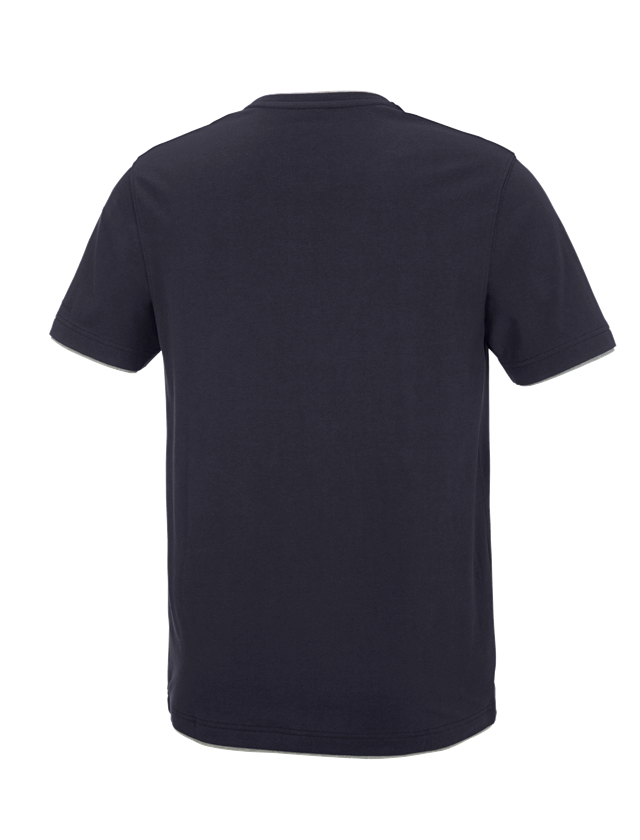 Tričká, pulóvre a košele: Tričko e.s. cotton stretch Layer + tmavomodrá/sivá melírovaná 3
