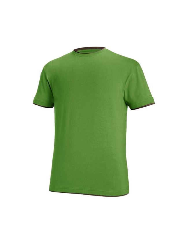 Tričká, pulóvre a košele: Tričko e.s. cotton stretch Layer + morská zelená/gaštanová 2