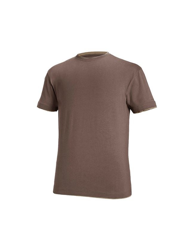 Tričká, pulóvre a košele: Tričko e.s. cotton stretch Layer + gaštanová/lieskový oriešok 2