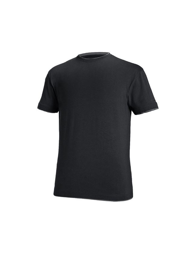 Tričká, pulóvre a košele: Tričko e.s. cotton stretch Layer + čierna/cementová 2