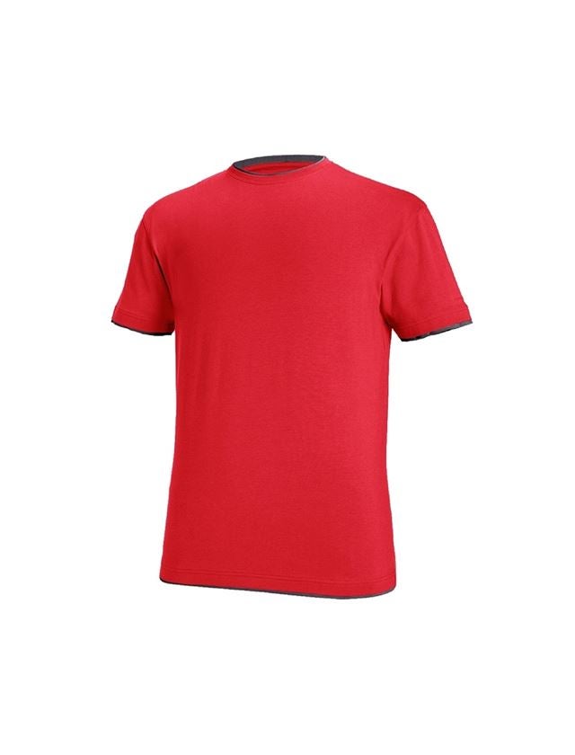 Tričká, pulóvre a košele: Tričko e.s. cotton stretch Layer + ohnivá červená/čierna 2