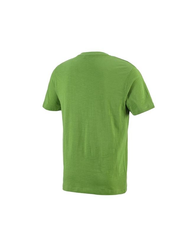 Tričká, pulóvre a košele: Tričko e.s. cotton slub s výstrihom do V + morská zelená 1