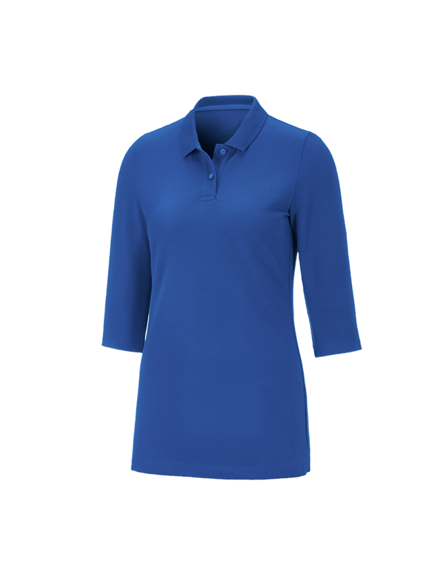 Tričká, pulóvre a košele: Piqué polo tričko e.s. 3/4 rukáv cotton stretch, d + enciánová modrá