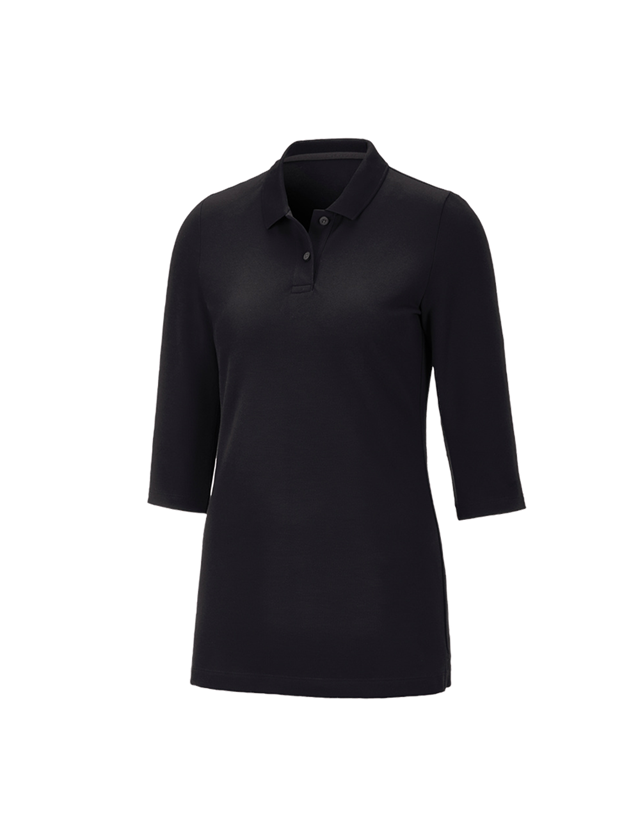 Tričká, pulóvre a košele: Piqué polo tričko e.s. 3/4 rukáv cotton stretch, d + čierna